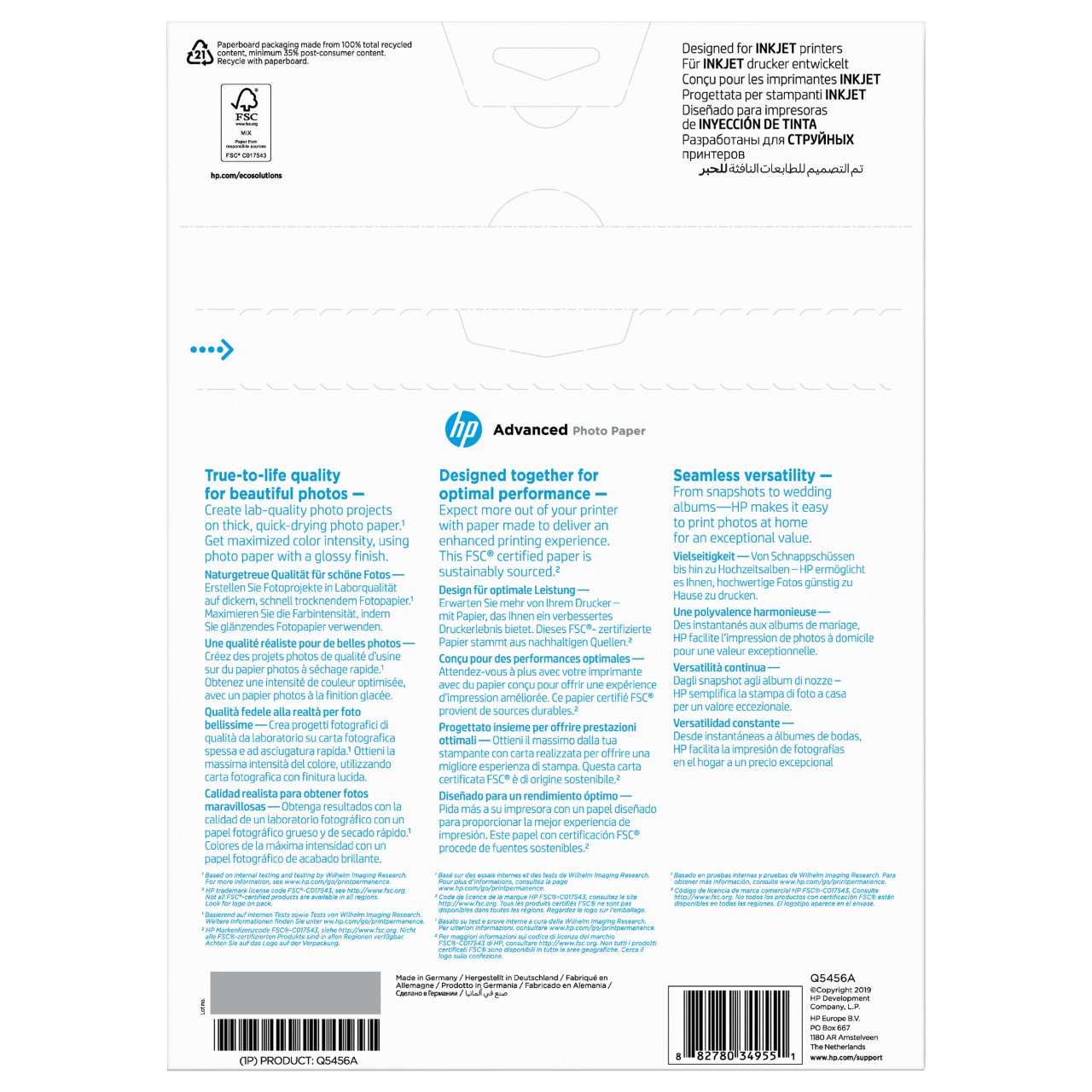 HP Q5456A A4 Advanced Fotopapier