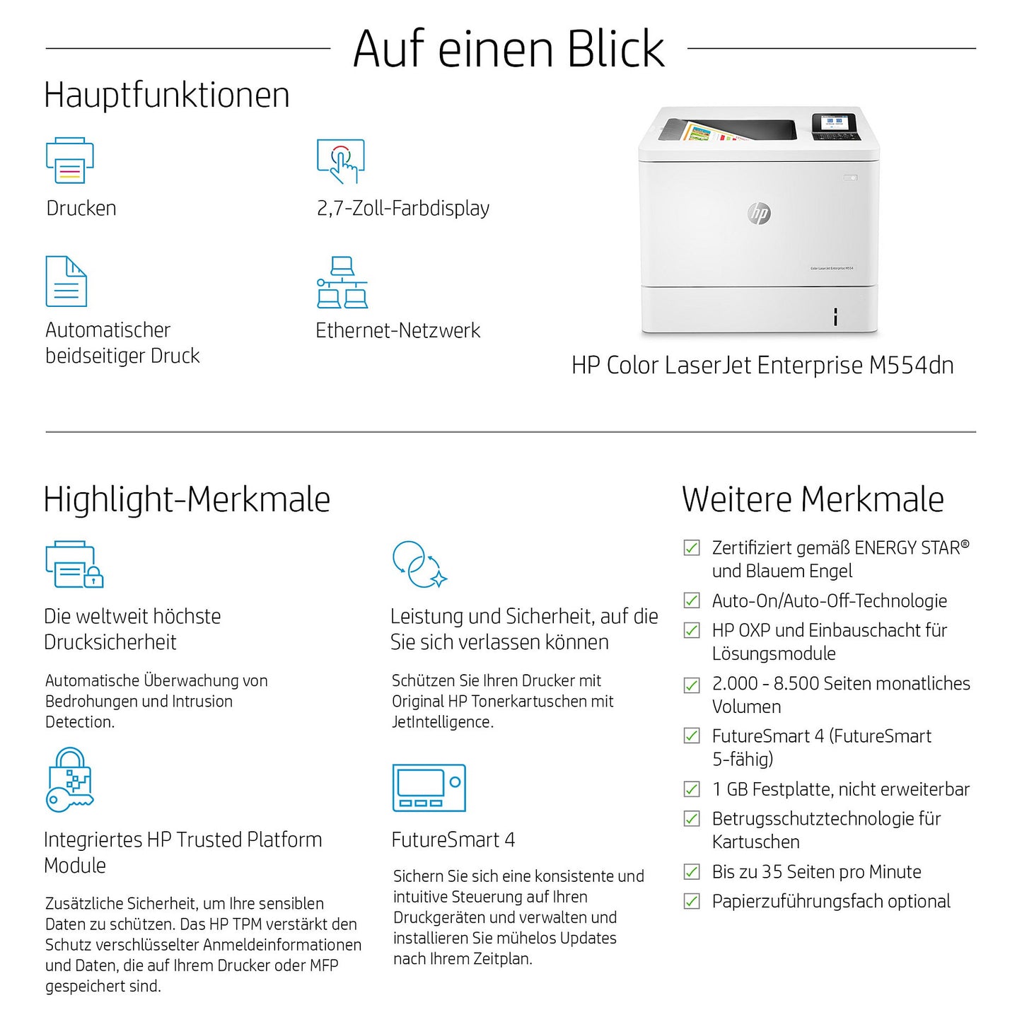 FL HP Color LaserJet Enterprise M554dn A4/LAN/Duplex