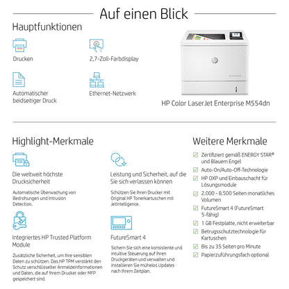 FL HP Color LaserJet Enterprise M554dn A4/LAN/Duplex