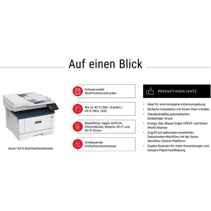 L Xerox B315 4in1/A4/LAN/WiFi/ADF/Duplex Laserdrucker monochrome