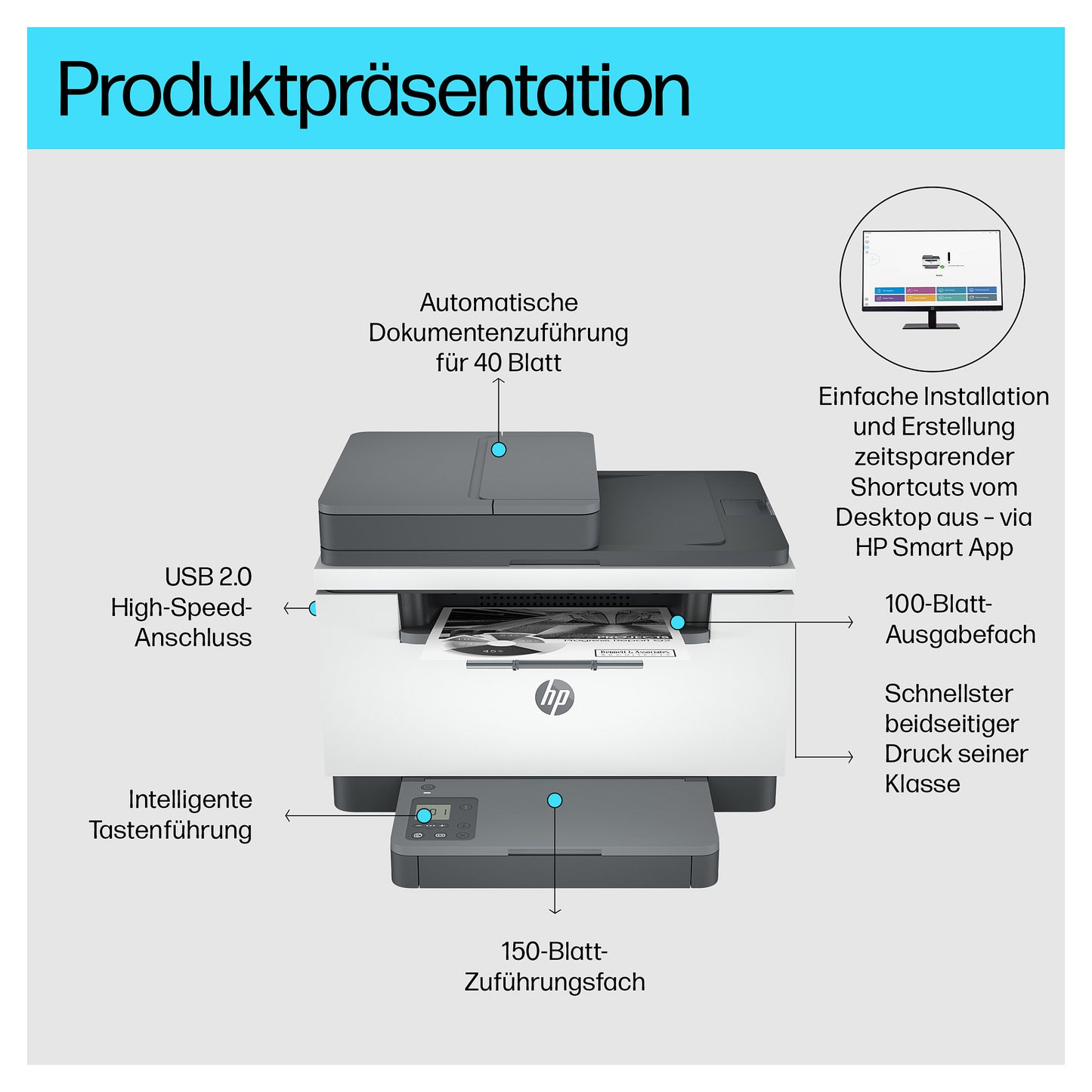 L HP LaserJet M234sdn S/W-Laserdrucker 3in1 A4 LAN ADF Duplex