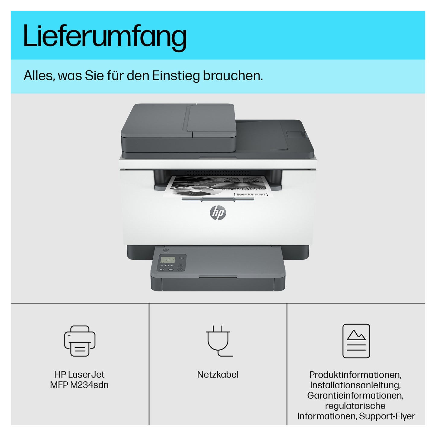 L HP LaserJet M234sdn S/W-Laserdrucker 3in1 A4 LAN ADF Duplex