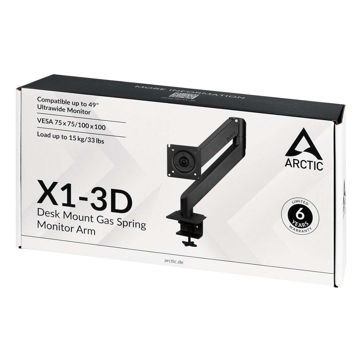 ARCTIC X1-3D Tischhalterung für 1 Monitor bis 109,2cm 43'' 10KG