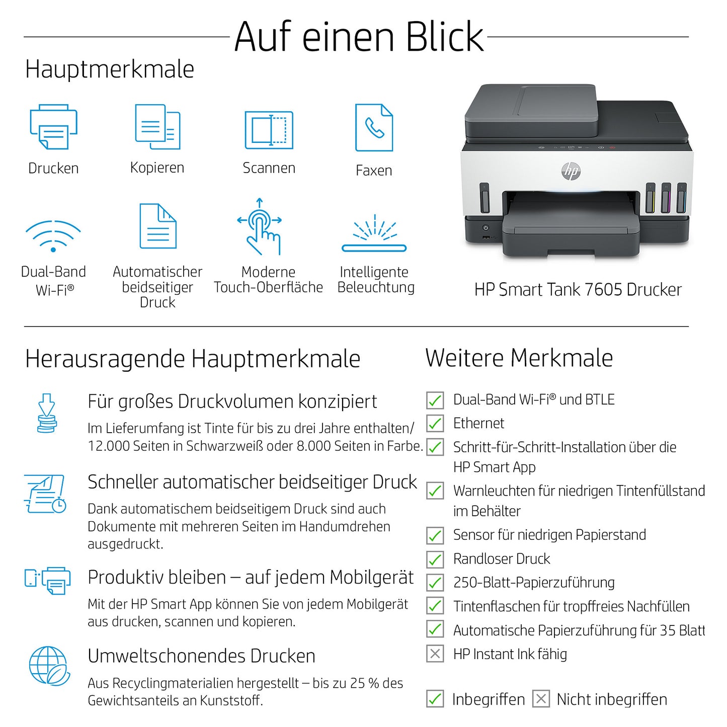 T HP Smart Tank 7605 3in1/A4/WiFi/Bluetooth/ADF/Dulpex