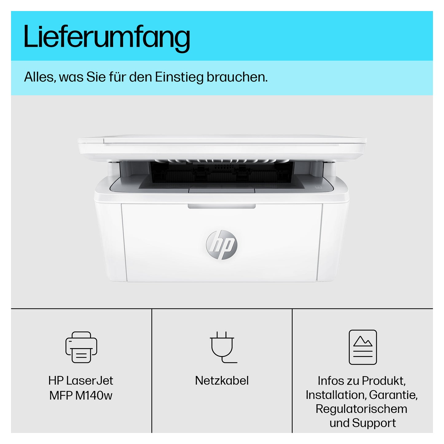 L HP LaserJet MFP M140w S/W-Laserdrucker 3in1 A4 WLAN WiFi 150 Blatt