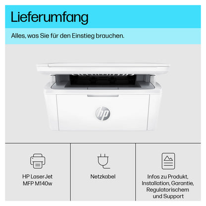L HP LaserJet MFP M140w S/W-Laserdrucker 3in1 A4 WLAN WiFi 150 Blatt