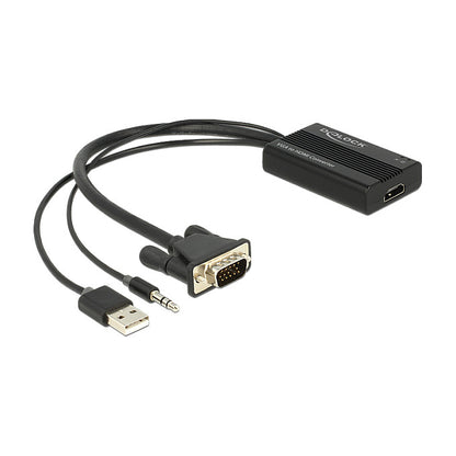 Delock Adapter VGA, DB-15, USB > HDMI