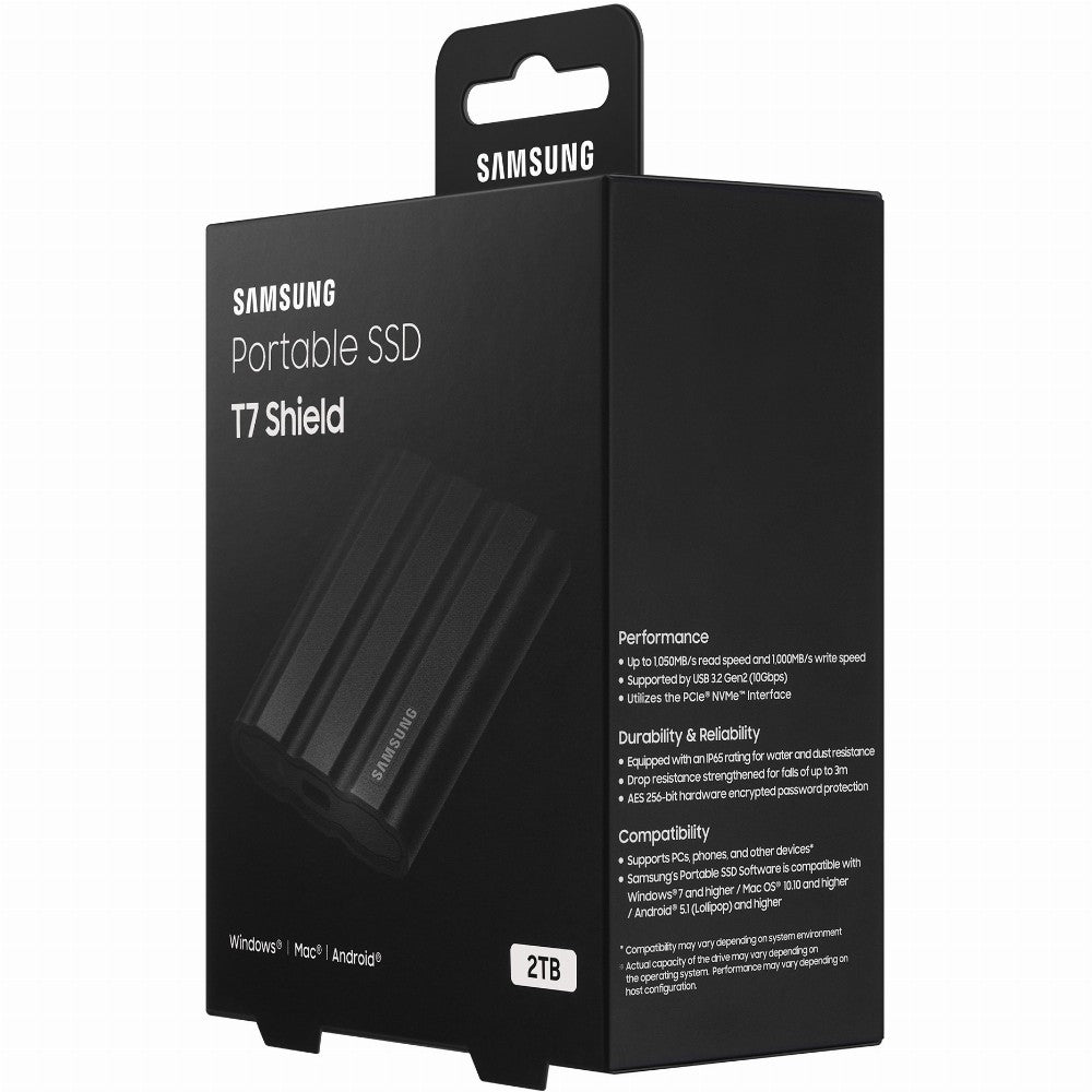 2TB Samsung Portable T7 Shield USB 3.2 Gen2 Schwarz retail