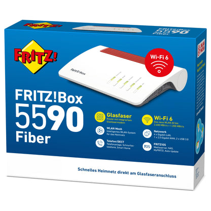 AVM Fritz! Box 5590 Fiber WLAN Router - Router - Wifi-6