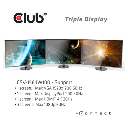 Club3D ChargingDock USB-C 3.2 ->7xUSB/DP/HDMI/LAN/Audio 100W