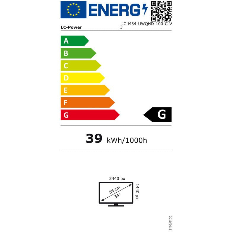 LC-Power 86.36cm (34") LC-M34-UWQHD-100-C-V3 VA+DP+HDMI