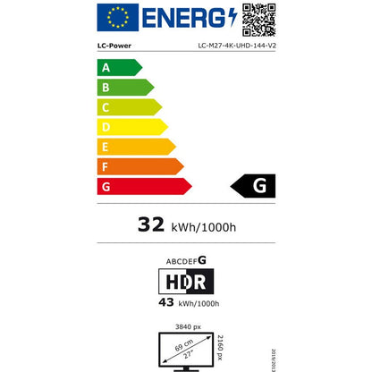 LC-Power 68.58cm (27") LC-M27-4K-UHD-144-V2 DP+HDMI 2.1 IPS