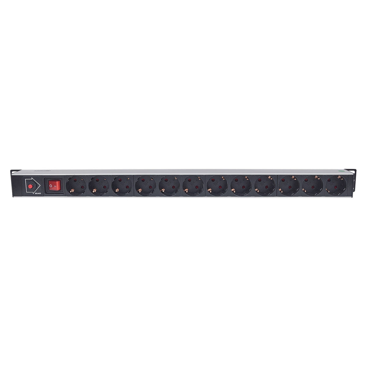 Intellinet 714044 - 1HE Steckdosenleiste (12x Stecker) Kabellänge 1,6m 675 mm x 47 mm x 62 mm mit An- und Ausschalter Black