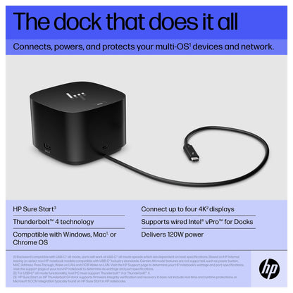 D HP ZBook Thunderbolt Dock G4 120W