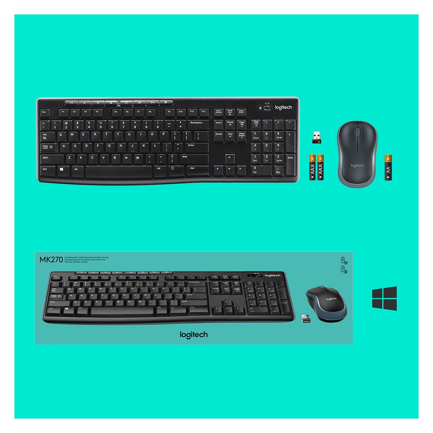 Logitech MK270 Wireless Desktopset QWERTY US