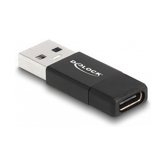DELOCK USB 3.2 Gen 2 Adapter USB Typ-A Stecker zu USB Type-C Buchse schwarz