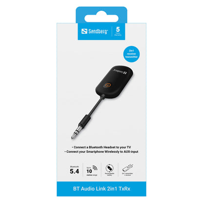 Sandberg 450-12 Bluetooth Audio Link Transmitter 2in1 TxRx Schwarz