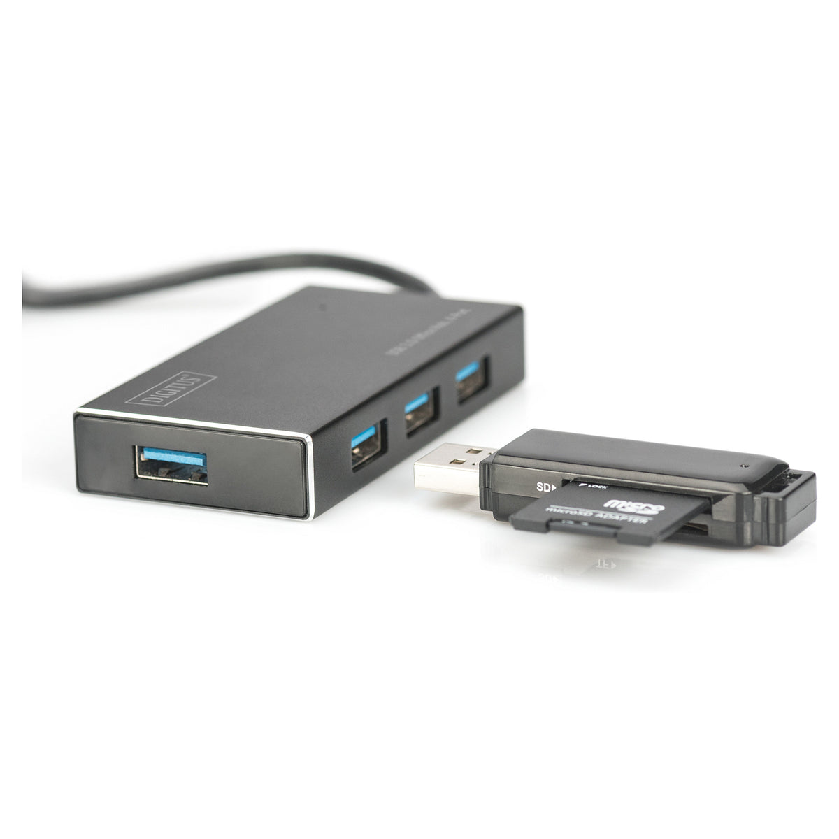 DIGITUS USB-Hub 4-Port 3.0->4xA3.0 m.Netzteil schwarz