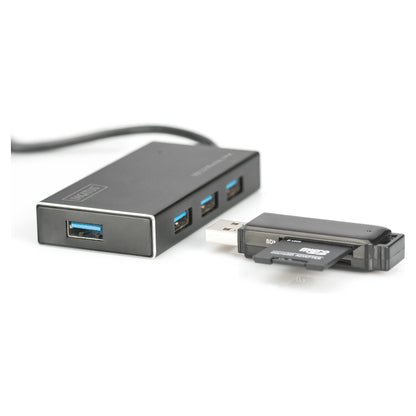 DIGITUS USB-Hub 4-Port 3.0->4xA3.0 m.Netzteil schwarz