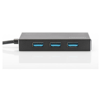 DIGITUS USB-Hub 4-Port 3.0->4xA3.0 m.Netzteil schwarz