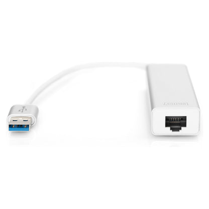 DIGITUS USB-Hub 3-Port 3.0->3xA3.0 1xLAN integr. Kabel we