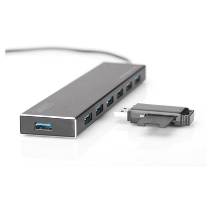 DIGITUS USB-Hub 7-Port 3.0->7xA3.0 m.Netzteil schwarz
