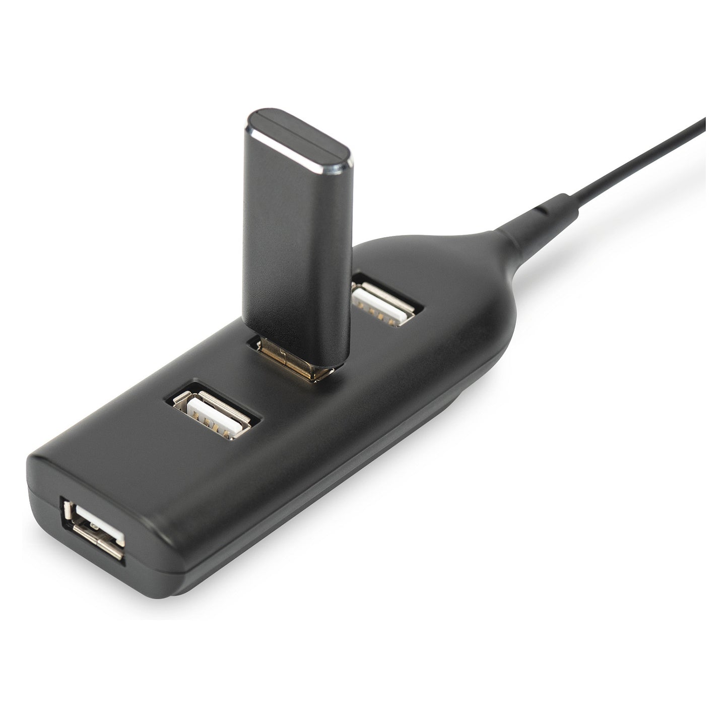 DIGITUS USB-Hub 4-Port 2.0->4xA2.0 integr. Kabel schwarz