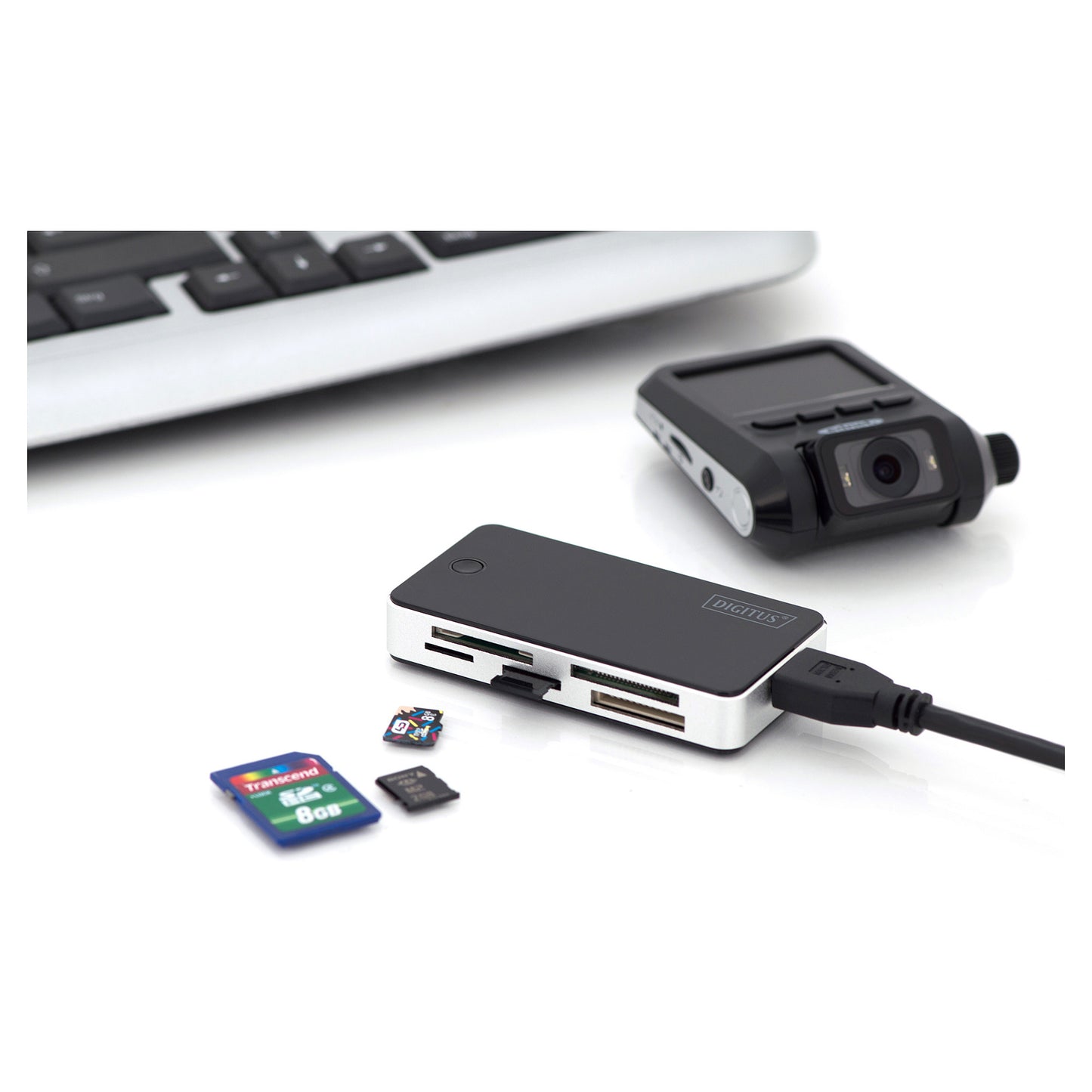DIGITUS Card Reader USB3.0, extern, schwarz-silber