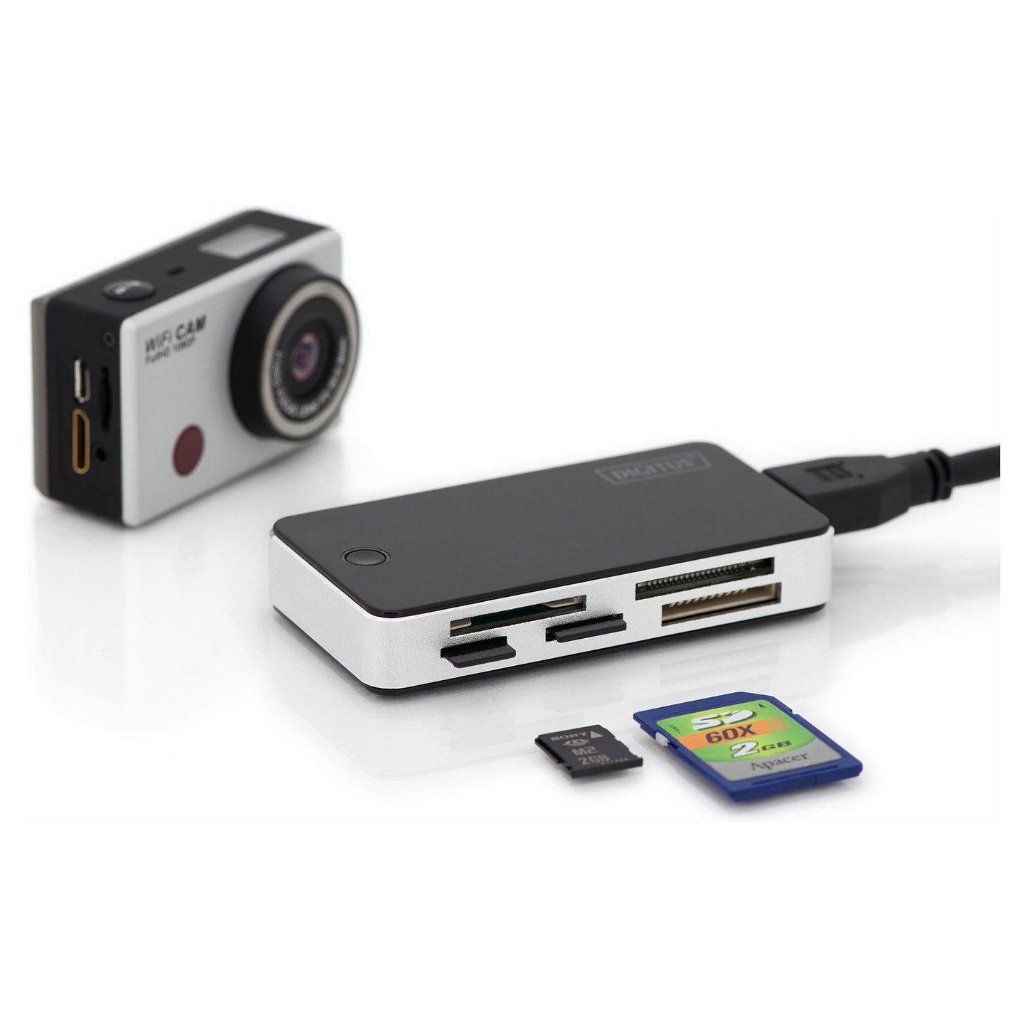 DIGITUS Card Reader USB3.0, extern, schwarz-silber