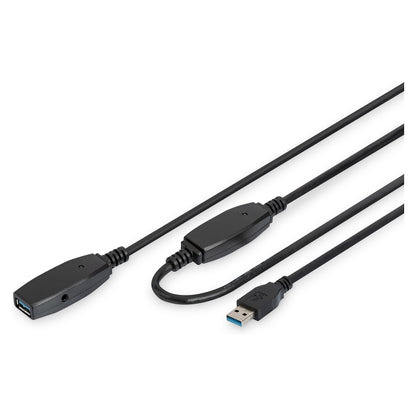 DIGITUS USB 3.0 Aktives Verlängerungskabel 10m, sw