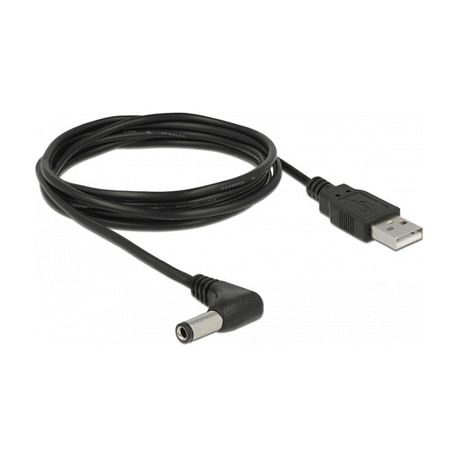 USB DeLock Gleichstomstecker 5,5x2,5mm - USB-A 1,5m black