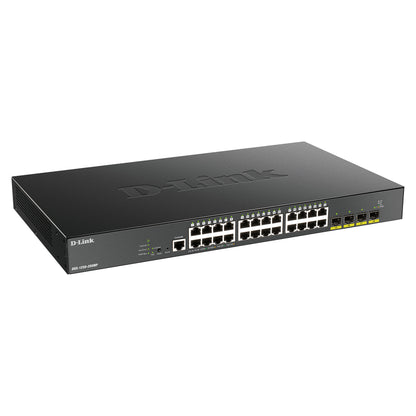 DGS-1250-28XMP/E 28-Port Smart Managed PoE+ Gigabit Switch 24x 10/100/1000BASE-T PoE 4x 10-Gigabit-Port (SFP+)