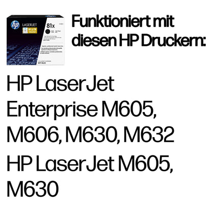 HP Toner 81X CF281X Schwarz bis zu 25.000 Seiten ISO/IEC 19752