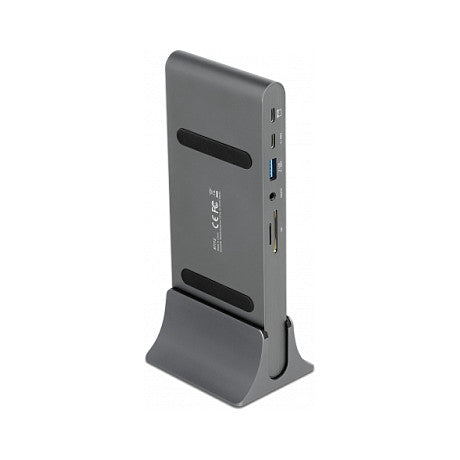 D DeLOCK Dockingstation 2xDisplayPort/HDMI/3xUSB3.2/RJ45 Ethernet/Audio/2xUSB-C Grey