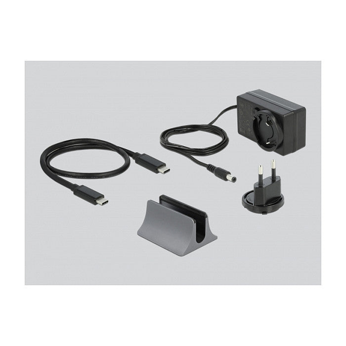 D DeLOCK Dockingstation 2xDisplayPort/HDMI/3xUSB3.2/RJ45 Ethernet/Audio/2xUSB-C Grey