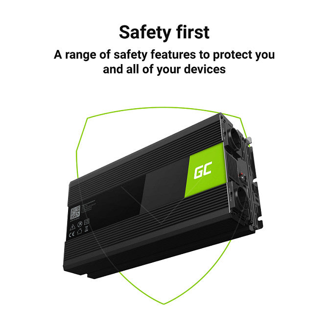 Green Cell KFZ Spannungswandler Power Inverter 24V > 230V 3000/6000W Black