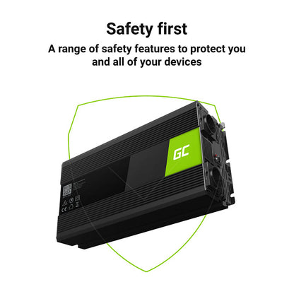 Green Cell KFZ Spannungswandler Power Inverter 24V > 230V 3000/6000W Black