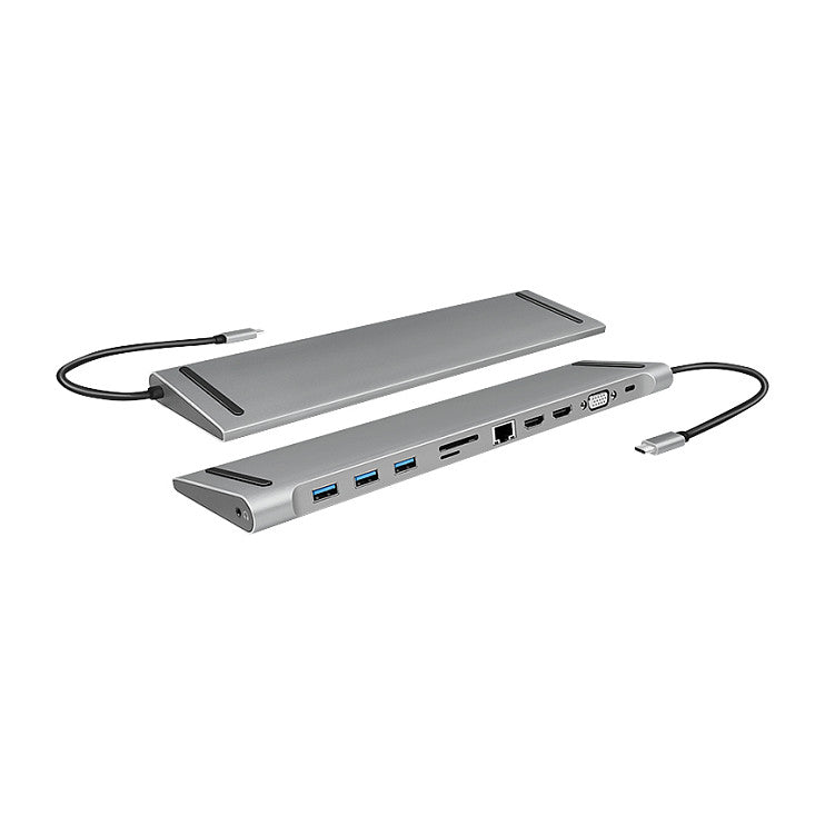 LogiLink UA0373 USB-C 11-in-1 PD 100W DockingStation Silber