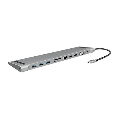 LogiLink UA0373 USB-C 11-in-1 PD 100W DockingStation Silber