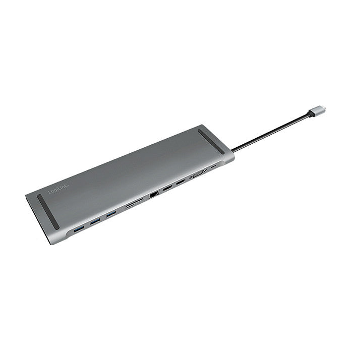 LogiLink UA0373 USB-C 11-in-1 PD 100W DockingStation Silber