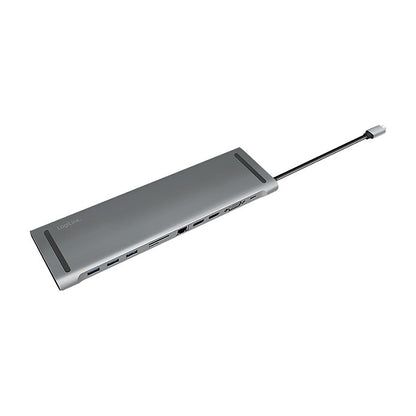 LogiLink UA0373 USB-C 11-in-1 PD 100W DockingStation Silber
