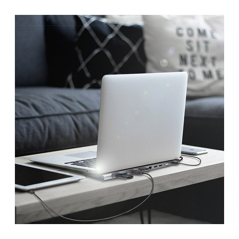 LogiLink UA0373 USB-C 11-in-1 PD 100W DockingStation Silber