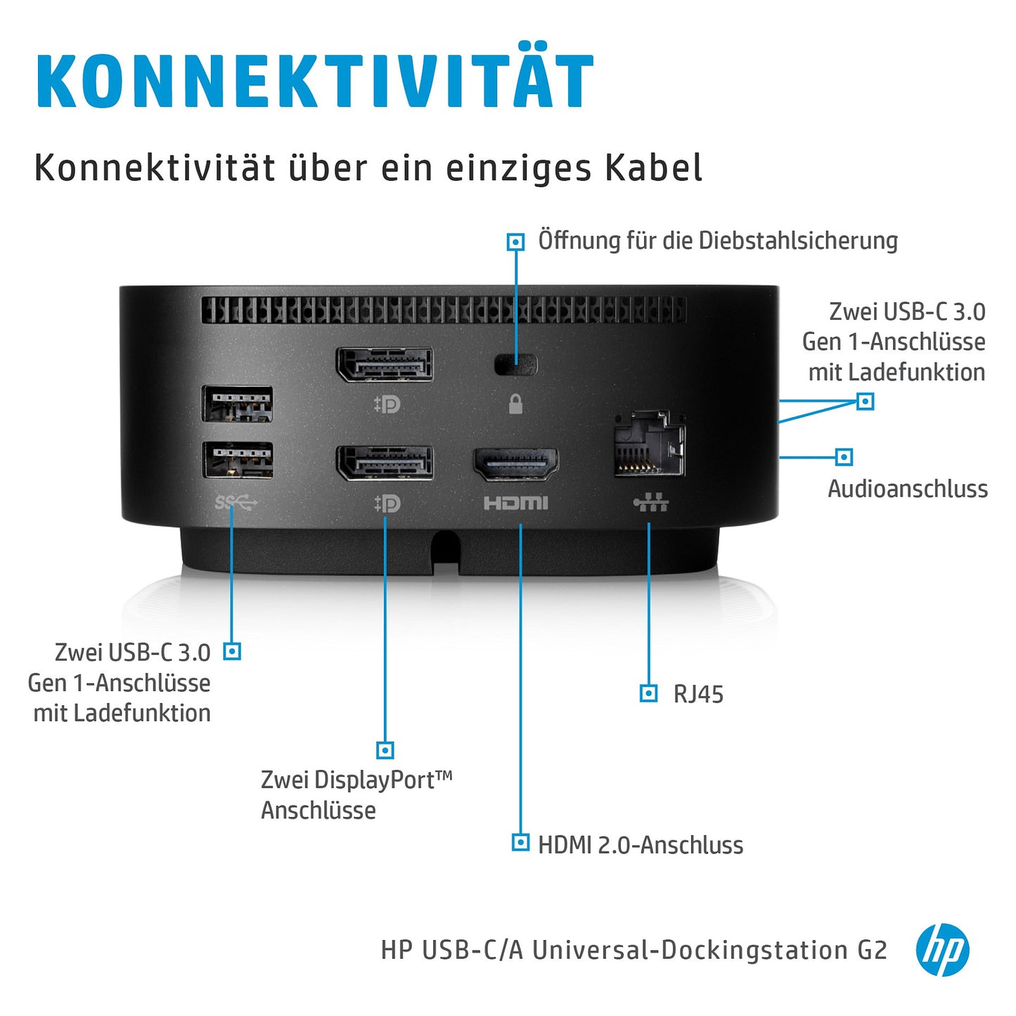 D HP USB-C Dock G5 Schwarz 100W