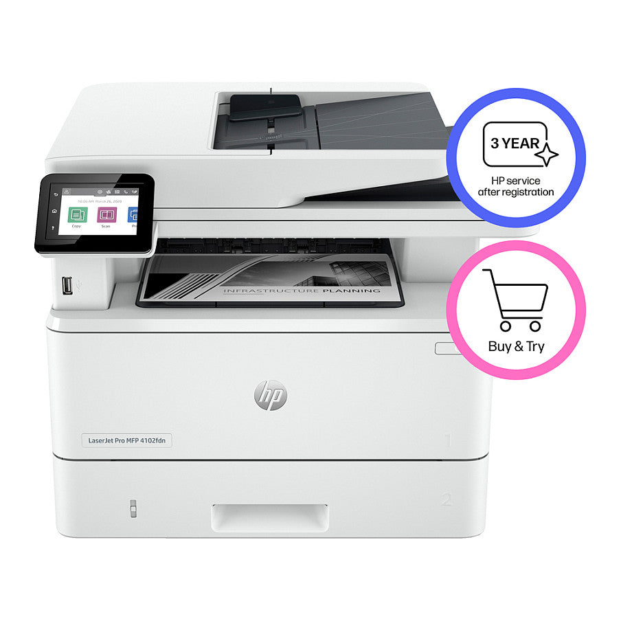 L HP LaserJet Pro MFP 4102FDN S/W-Laserdrucker 4in1 40S./Min. A4 LAN ADF Duplex