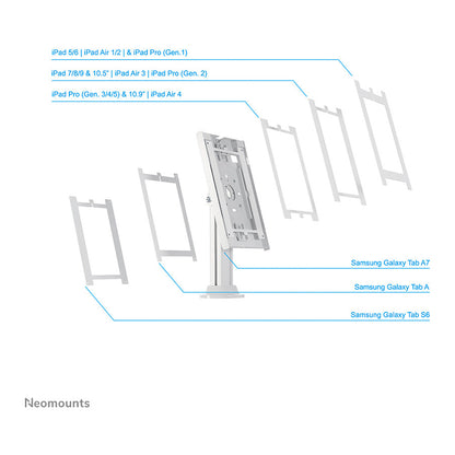 drehbare Tablet-Tischhalterung für 9.7-11'' Tablets DS15-640WH1 Neomounts White