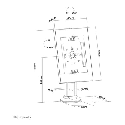 drehbare Tablet-Tischhalterung für 9.7-11'' Tablets DS15-640WH1 Neomounts White