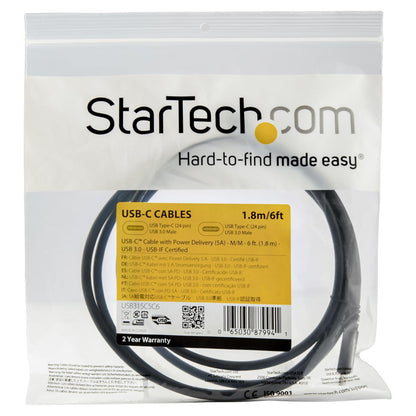 USB-C > USB-C (ST-ST) 1,8m StarTech Black