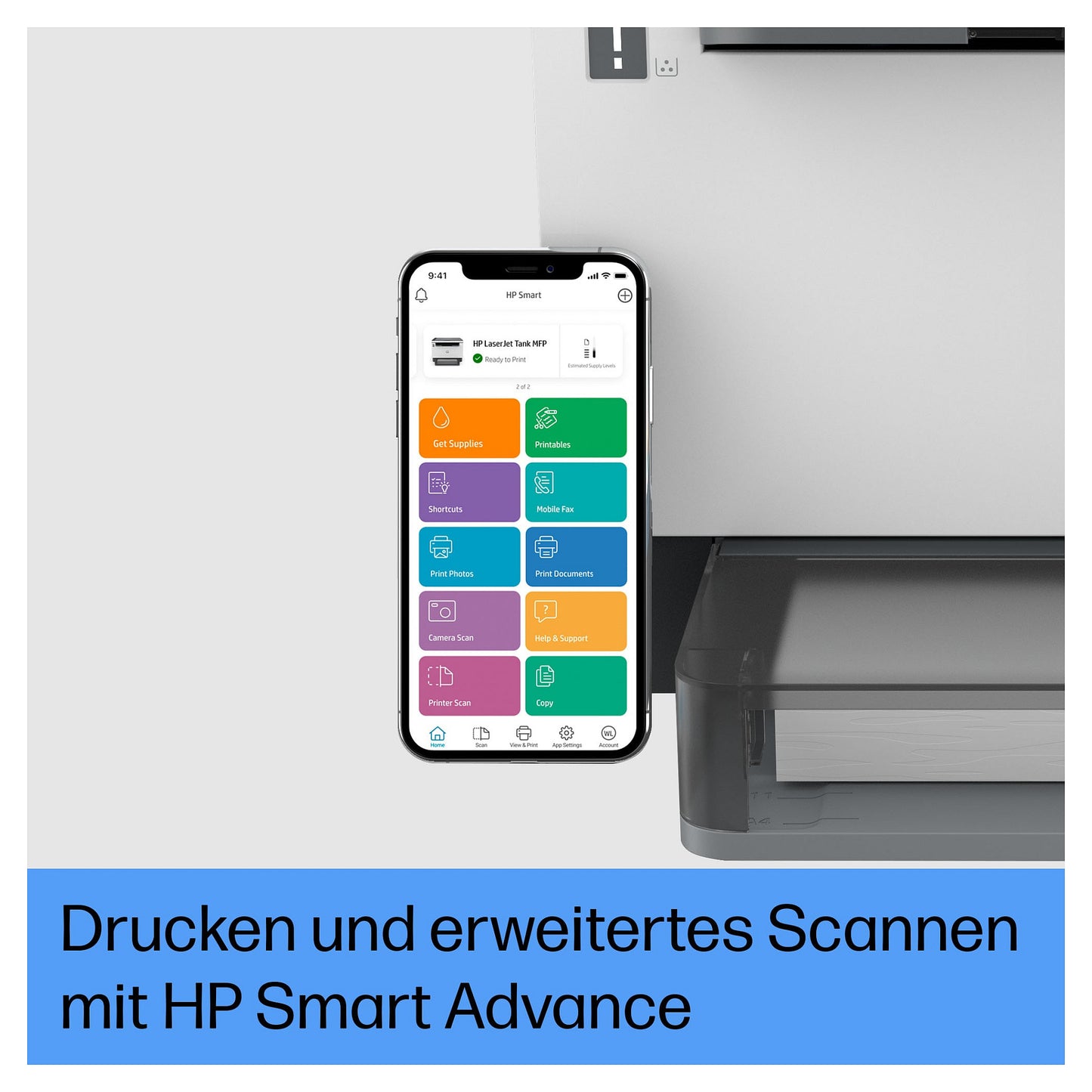 L HP LaserJet Tank MFP 1604w S/W-Laserdrucker 3in1 A4 Wifi Bluetooth-LE