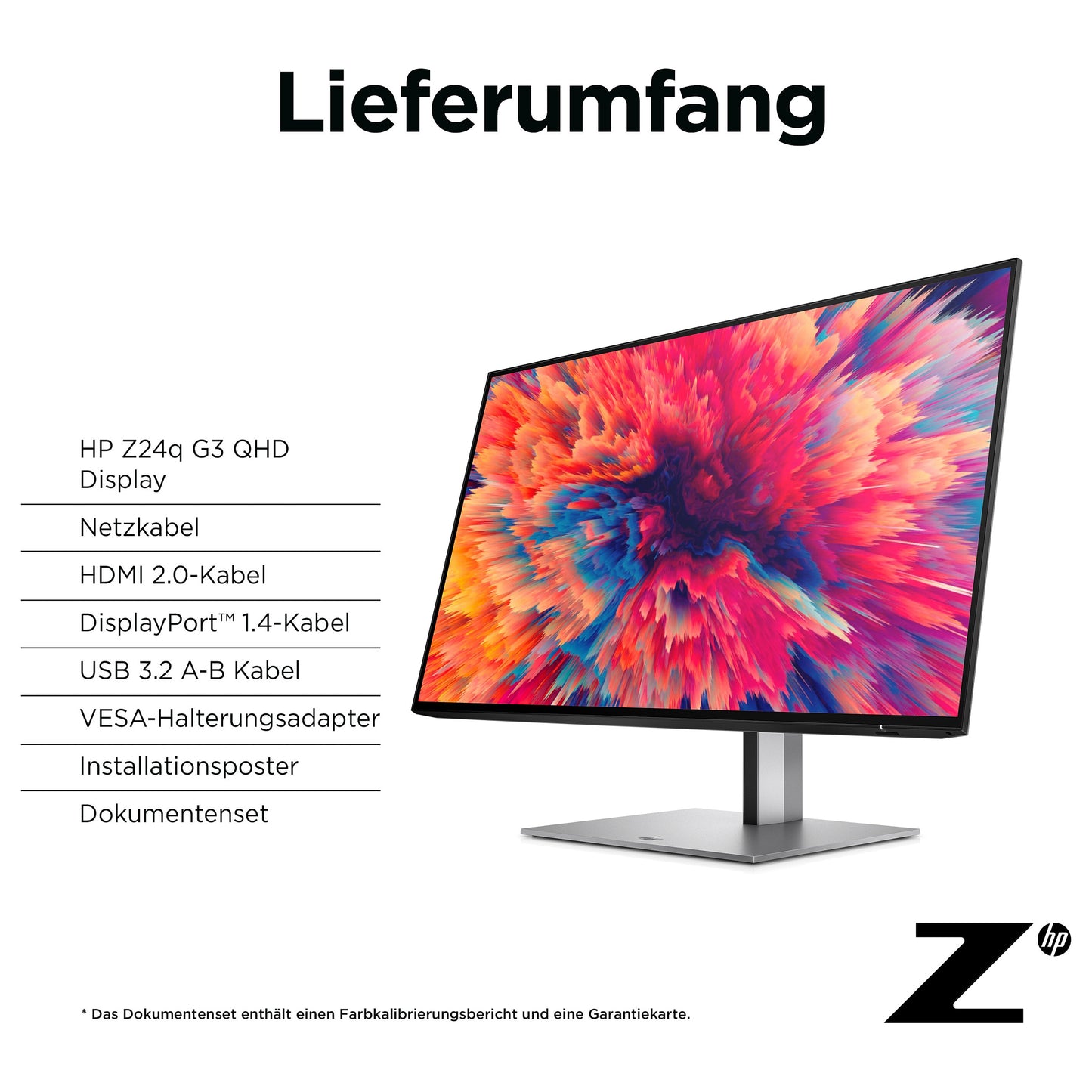 60,5cm/23,8'' (2560x1440) HP Z24q G3 16:9 5ms IPS HDMI DisplayPort VESA Pivot QHD Silver