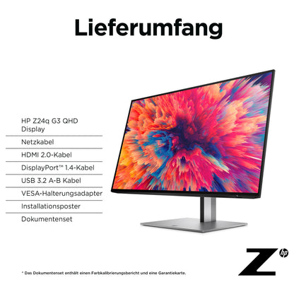60,5cm/23,8'' (2560x1440) HP Z24q G3 16:9 5ms IPS HDMI DisplayPort VESA Pivot QHD Silver